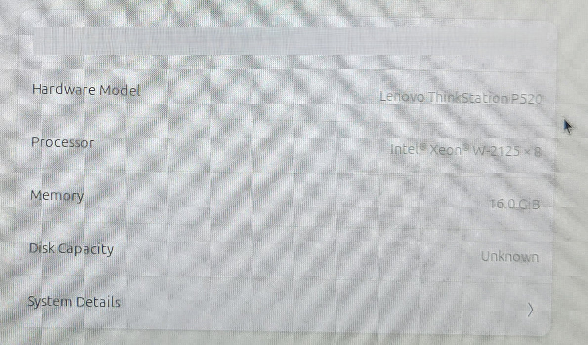 Lenovo ThinkStation P520 | Xeon W-2125 @4.00GHz 16GB DDR4 | NO HDD