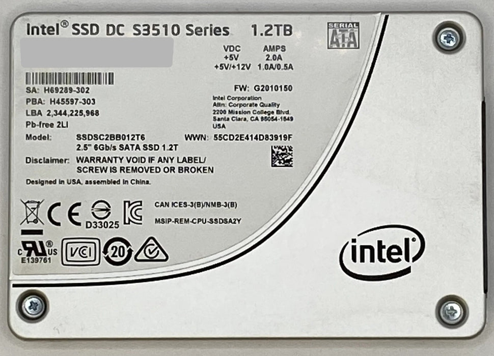 1.2TB SATA 2.5" 7mm Intel DC S3510 Series SSD - SSDSC2BB012T6
