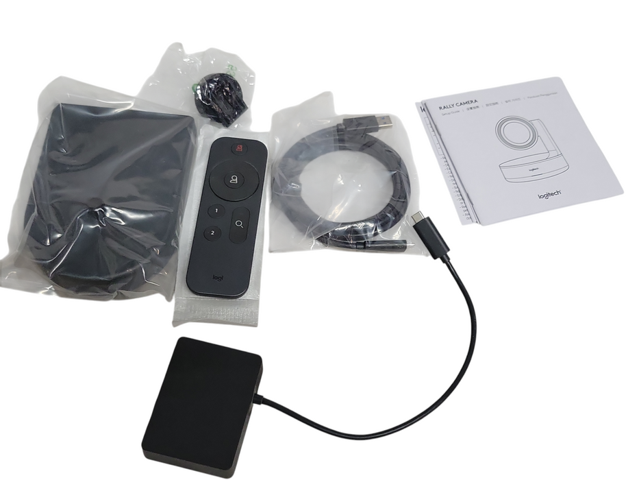 Logitech Rally Camera V-R0010 860-000551 with remote, power adapter and cables