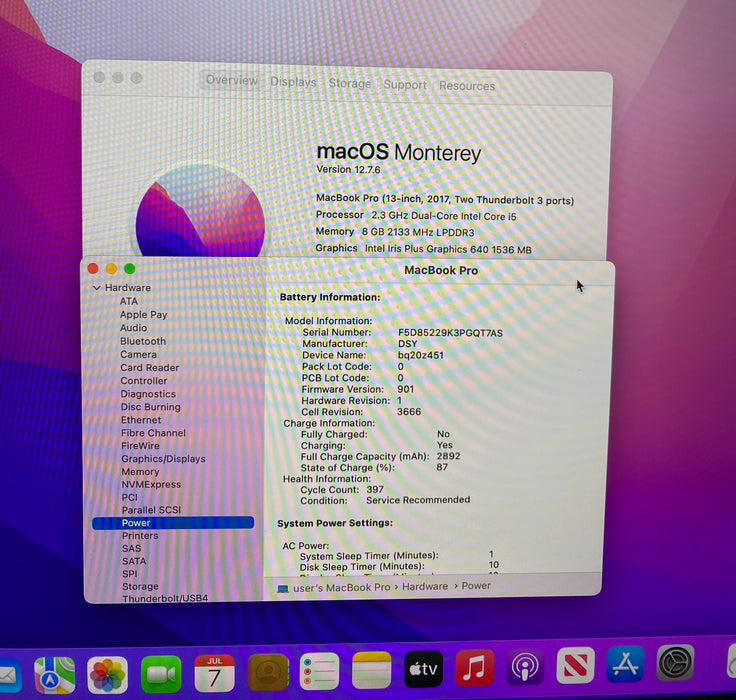Apple MacBook Pro 13" 2017 i5-7360U 8GB RAM 256GB SSD READ!