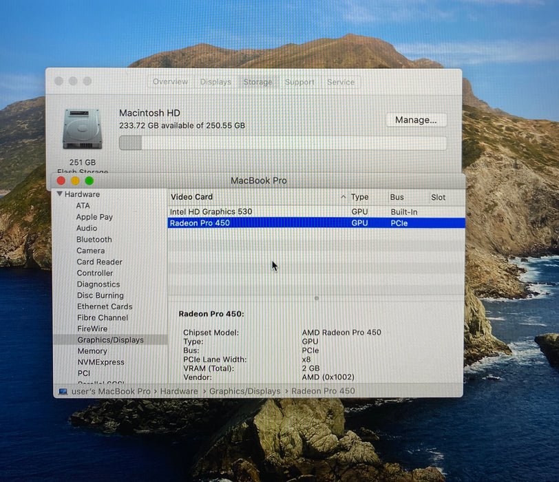 Apple MacBook Pro 15" 2016 i7-6700HQ Radeon Pro 450 2GB GPU 16GB 256GB SSD READ!