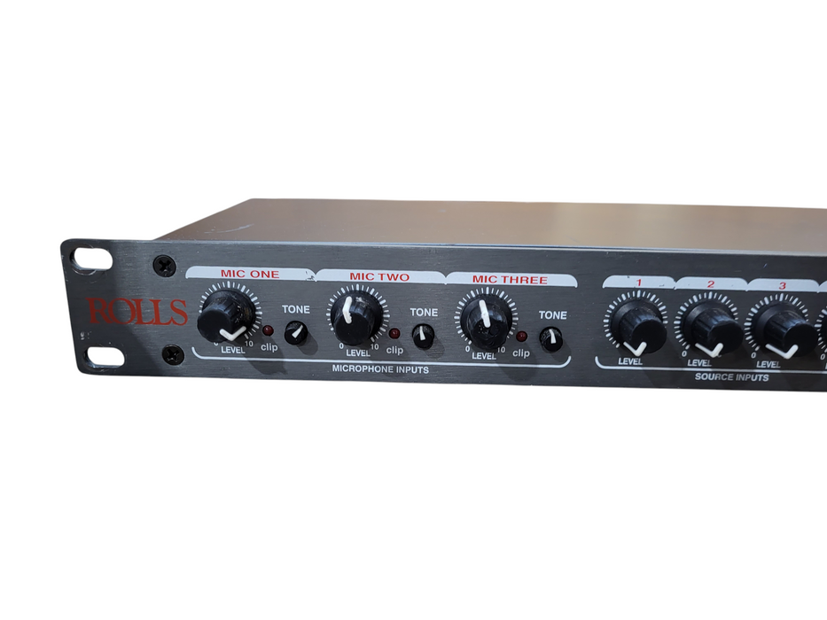 Rolls RM67 Rack Mount Mic Source Mixer 3 XLR 4 RCA Tested Working