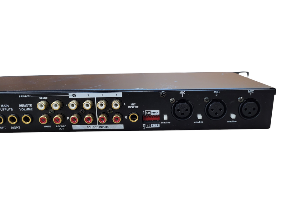 Rolls RM67 Rack Mount Mic Source Mixer 3 XLR 4 RCA Tested Working