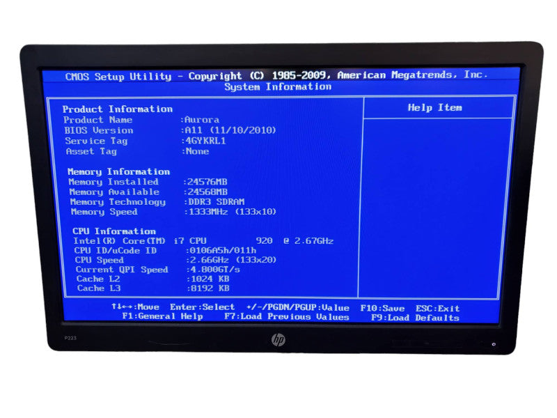 Dell Alienware Aurora Gaming Desktop i7-920 24GB RAM GTS240 1GB NO HDD *READ* @
