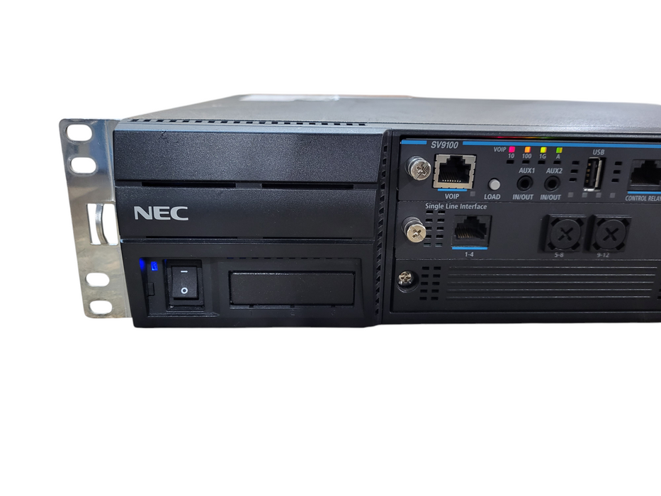 NEC SV9100 SV9300 6-Blade 2U Chassis CHS2UG-US w/ GCD-CP20, GCD-4LCF