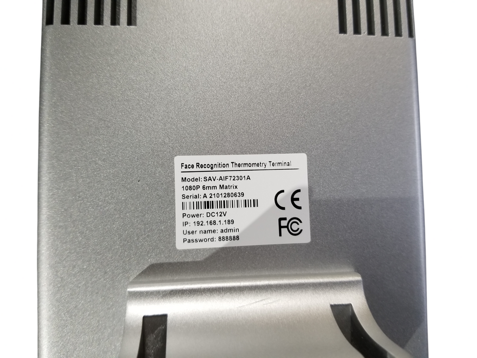 Face Recognition Thermometry Teminal 7" IPS SAV-AIF72301A 1080p 6mm Matrix