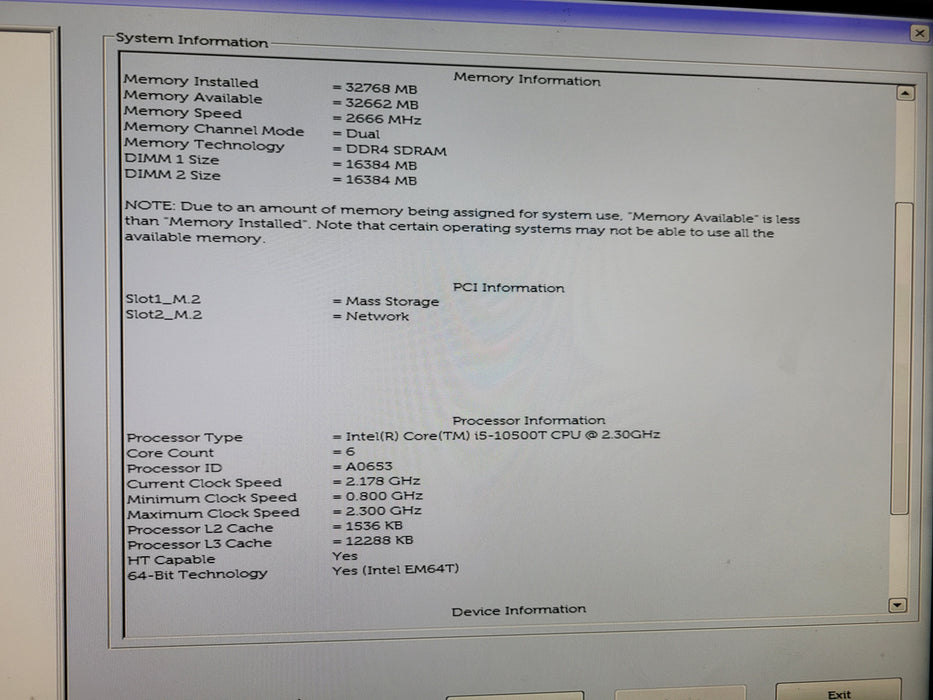 Dell OptiPlex 3080 | i5-10500T @2.30GHz 32GB DDR4 256GB NVMe