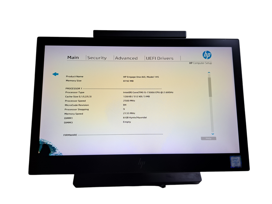 HP Engage One AiO Model 145 | Intel Core i5-7300U, 8GB DDR4, 256GB NVMe *READ*