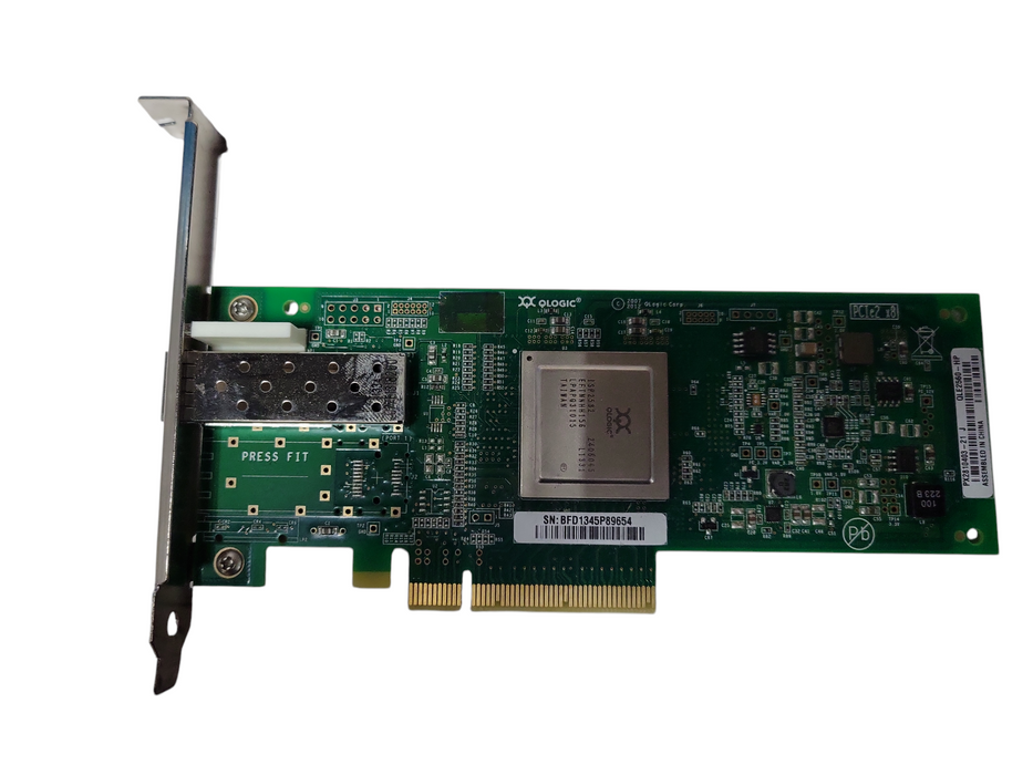 HP QLE2560 Single Port 8GbE PCIe FC HBA Adapter QLE2560-HP With SFP