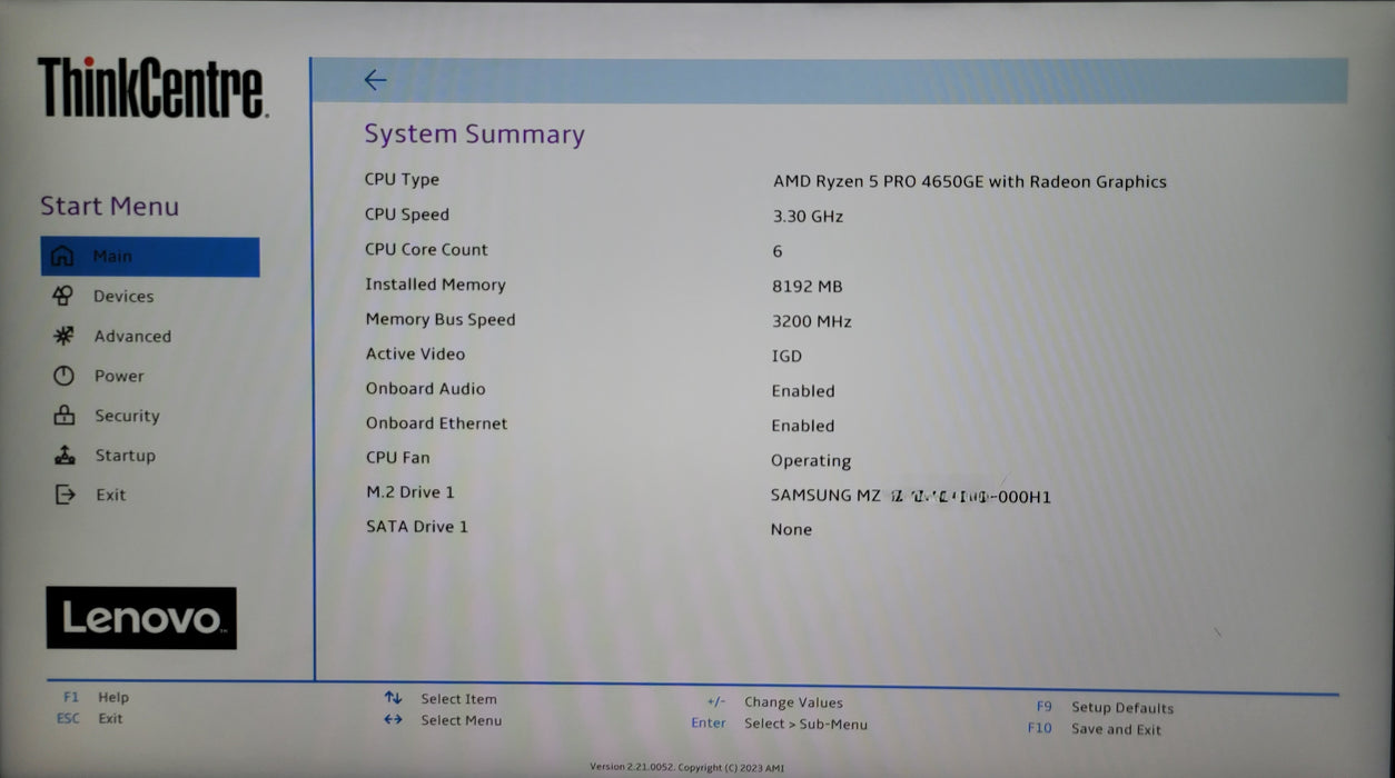 Lenovo ThinkCentre M75q Gen2 | Ryzen 5 PRO 4650GE @3.3GHz 8GB DDR4 256GB NVMe