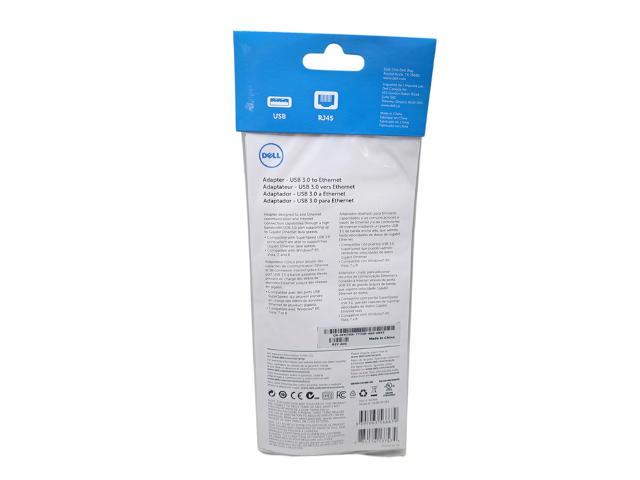 Dell FM76N USB 3.0 to RJ-45 Ethernet Adapter (New Sealed)