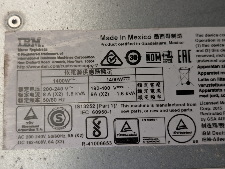 IBM Power 8 Server S822 8284-22A 4 Core 64GB RAM