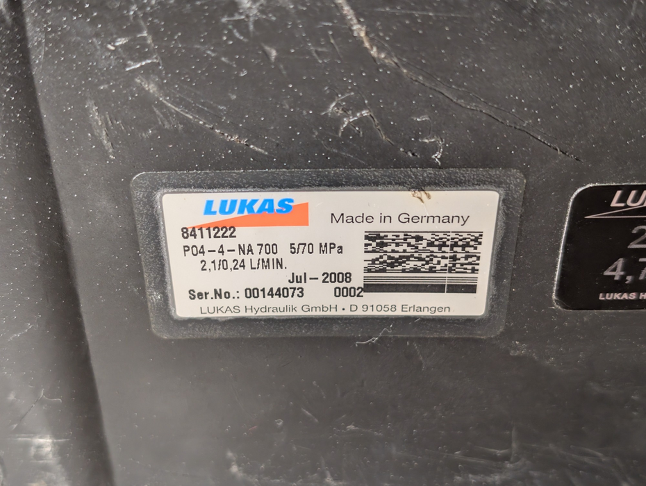Lukas  Hydraulic Pump with Accessories PO4-4-NA 700 Please READ
