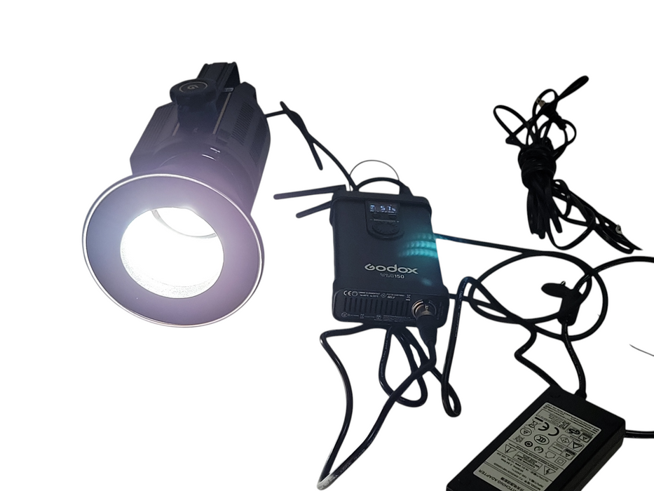 Godox VL150 LED Video Light with VLC150, Power adapter, cables, and Bag