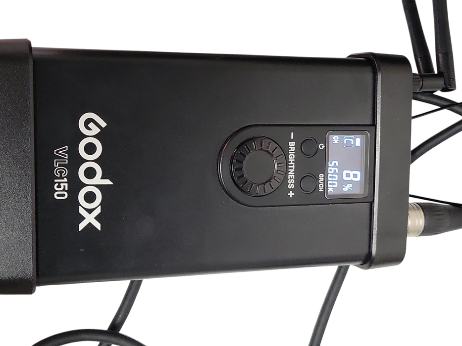 Godox VL150 LED Video Light with VLC150, Power adapter, cables, and Bag
