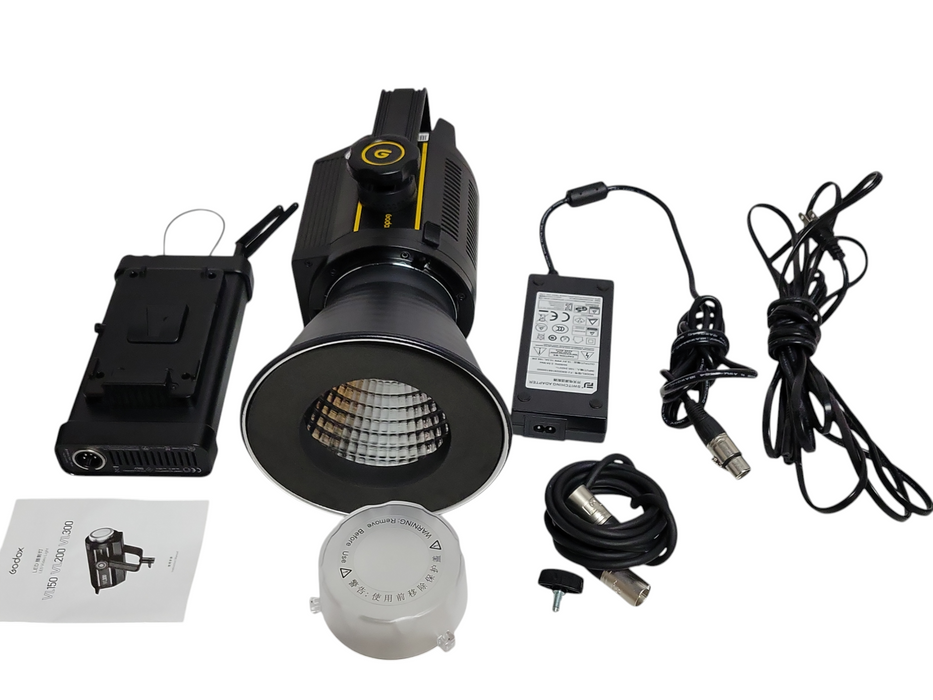 Godox VL150 LED Video Light with VLC150, Power adapter, cables, and Bag
