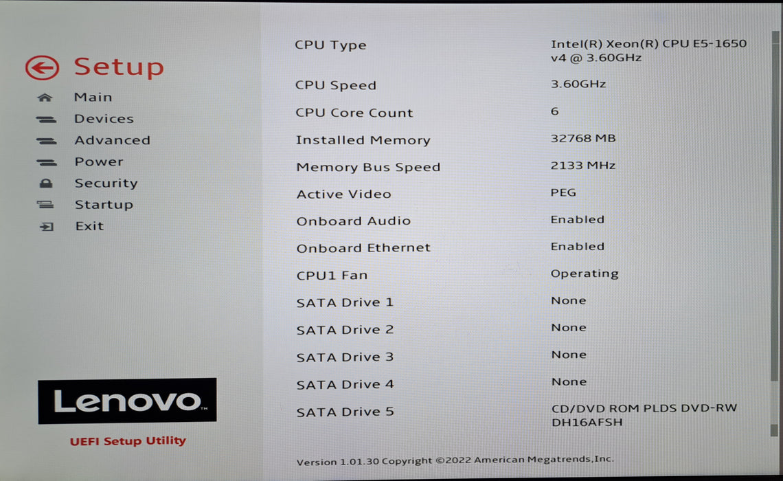 Lenovo ThinkStation P510 | Xeon E5-1650 v4, 32GB DDR4, Quadro K2200, No HDD