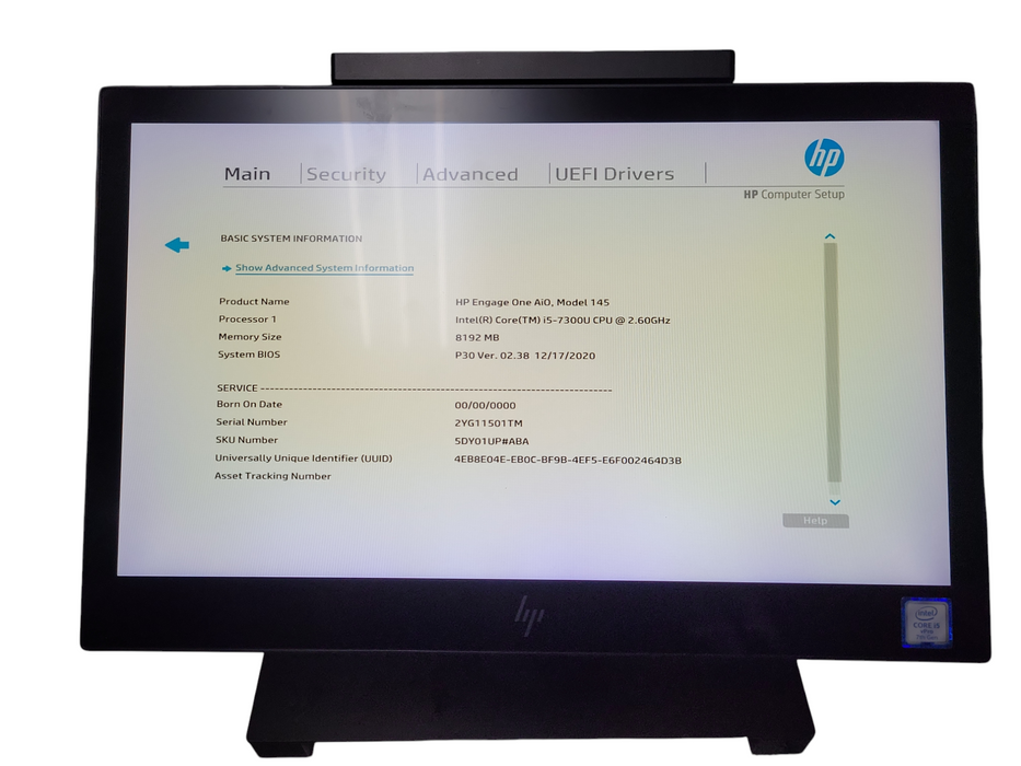 HP Engage One AiO Model 145 | Intel Core i5-7300U, 8GB DDR4, 256GB NVMe *READ*