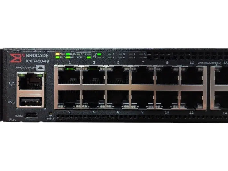 Brocade ICX 7450-48 | 48-Port Gigabit Switch w/ ICX7400-4X10GF SFP+ Module