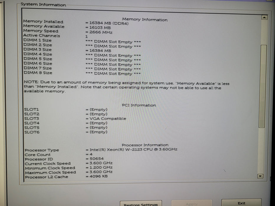 Dell Precision 5820 | Xeon W-2123 @3.60GHz 16GB DDR4 | NO HDD
