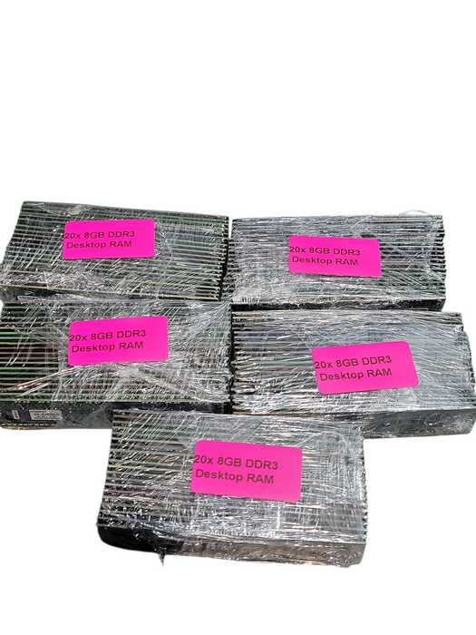 Lot of 100x Assorted 8GB DDR3 Desktop RAM