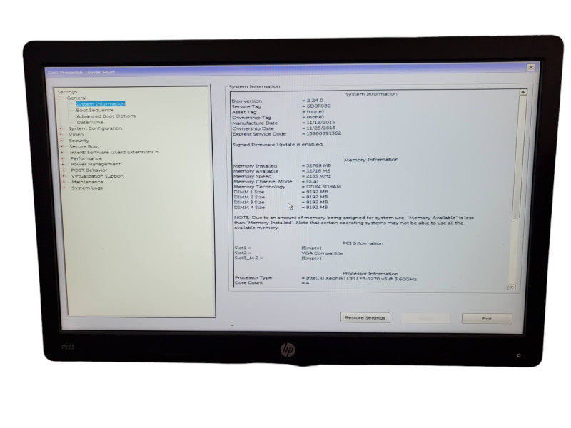 Dell Precision 3420 - Xeon E3-1270v5 | 32GB RAM | NO HDD | Quadro K620 %
