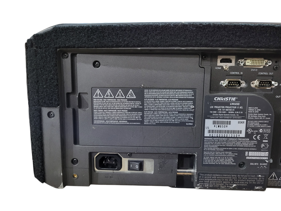 Christie LW650 WXGA Large Venue 3LCD Projector HDMI 6500 Lumens 836h Lamp hour