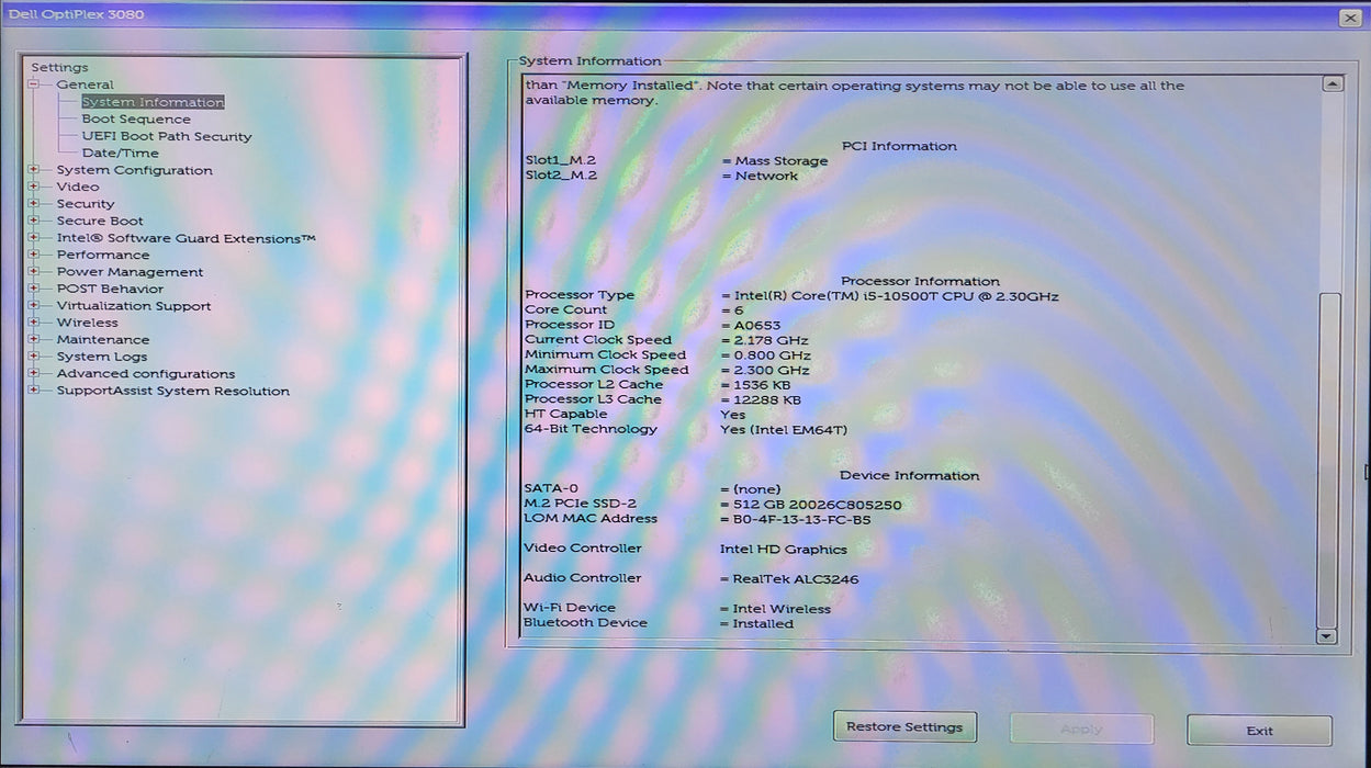 Dell OptiPlex 3080 Micro, i5-10500T 2.30GHz, 32GB DDR4, 512GB NVMe, WiFi, PWR