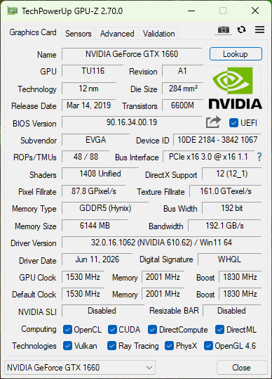 Custom Gaming PC w/ Intel i7-7700K, 8GB DDR4, EVGA GTX 1660 6GB, NO HDD/SSD