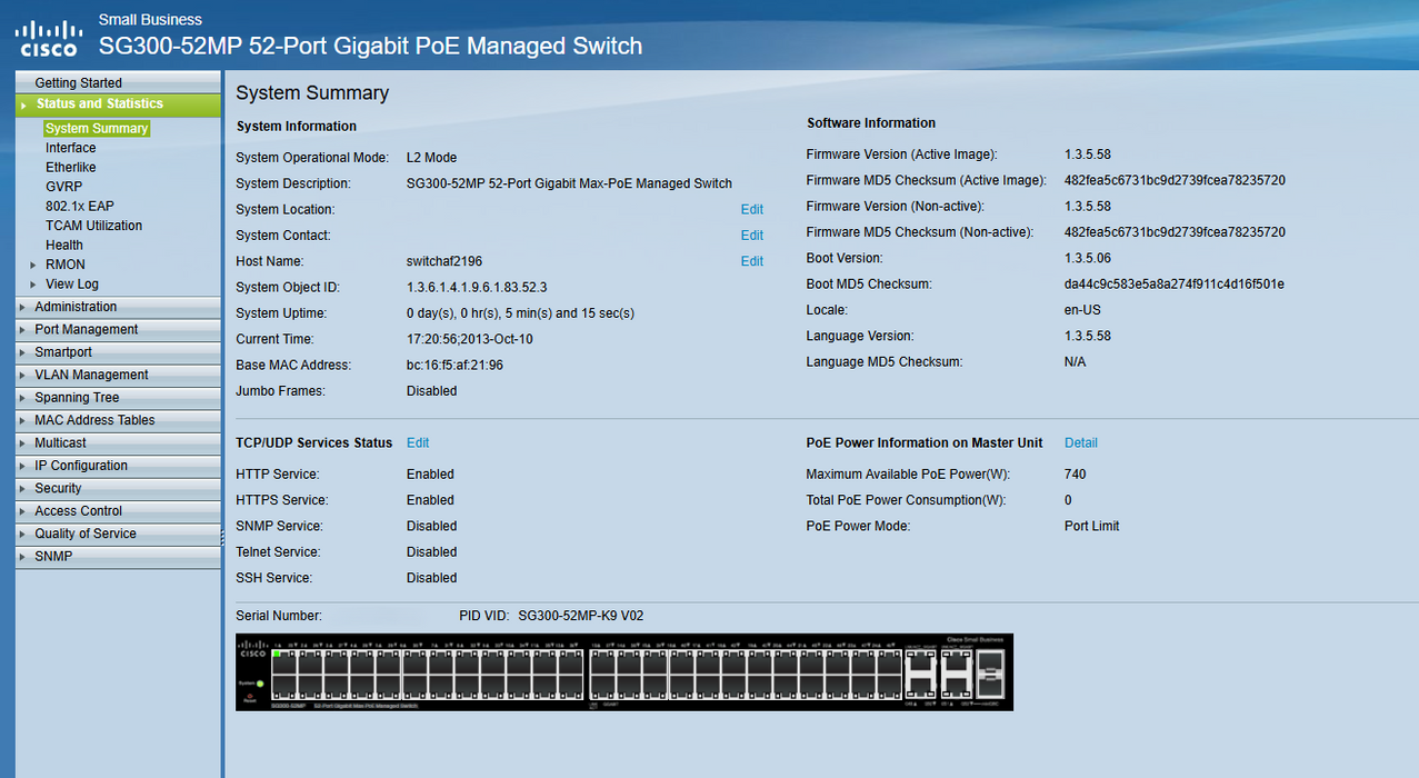 Cisco Small Business SG300-52MP 52-Port Gigabit PoE Managed Switch
