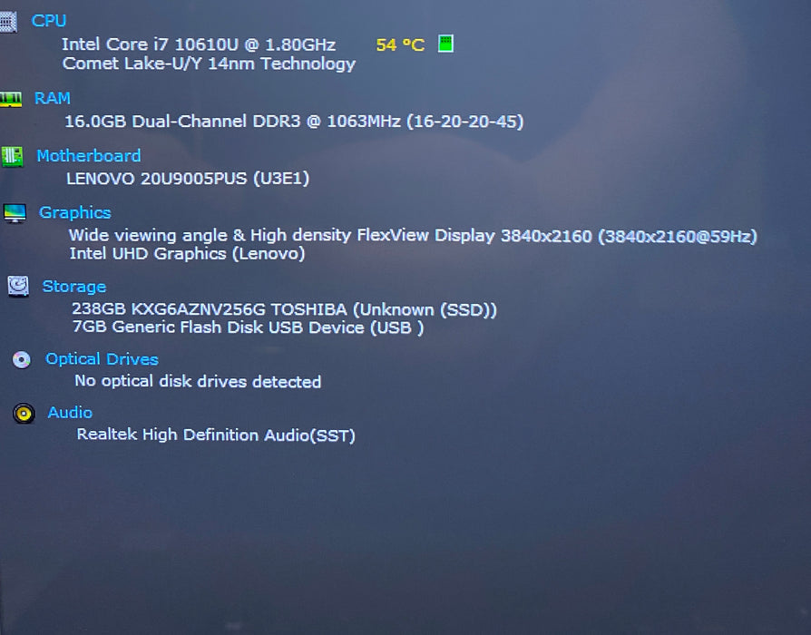 Lenovo ThinkPad X1 Carbon Gen 8 4K LCD Core i7-10610U 1.80GHz 16GB RAM 256GB SSD