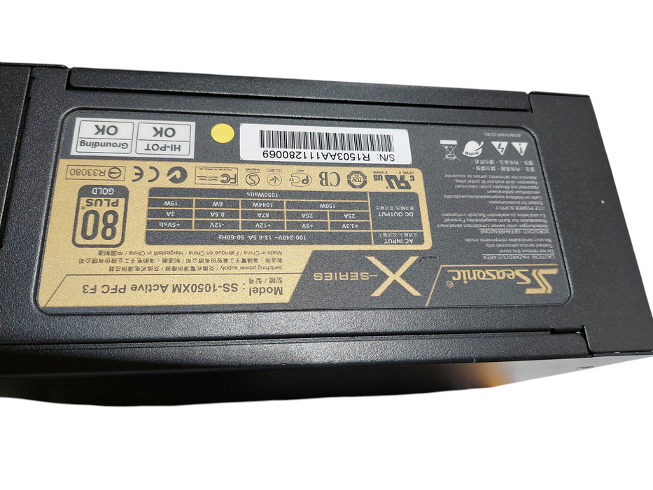 SeaSonic X-Series 1050Watt Switching Power Supply Model: SS-1050XM Active PFC F3