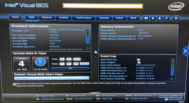 Intel NUC D542500WYK | Intel Core i5-4250U @ 1.30GHz, 4GB Ram - NO HDDs Q