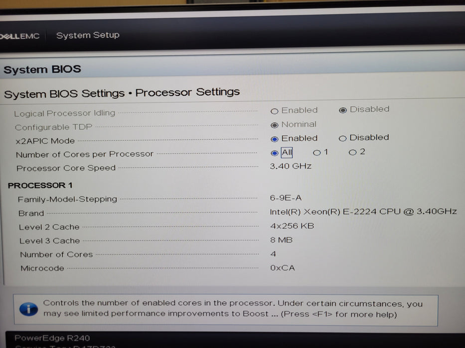 Dell PowerEdge R240, Xeon E-2224 3.40GHz, 16GB DDR4, PERC S140, 1x PSU, 2x 3.5"