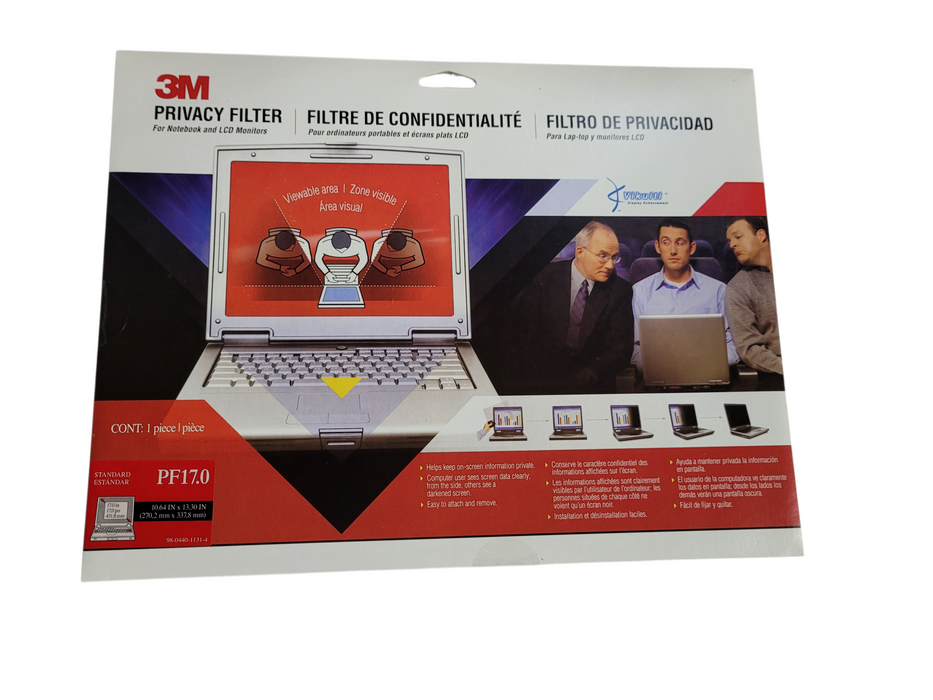3M PF17.0 Privacy Filter For Notebook and LCD Monitors Standard 17" 16.64 IN x13