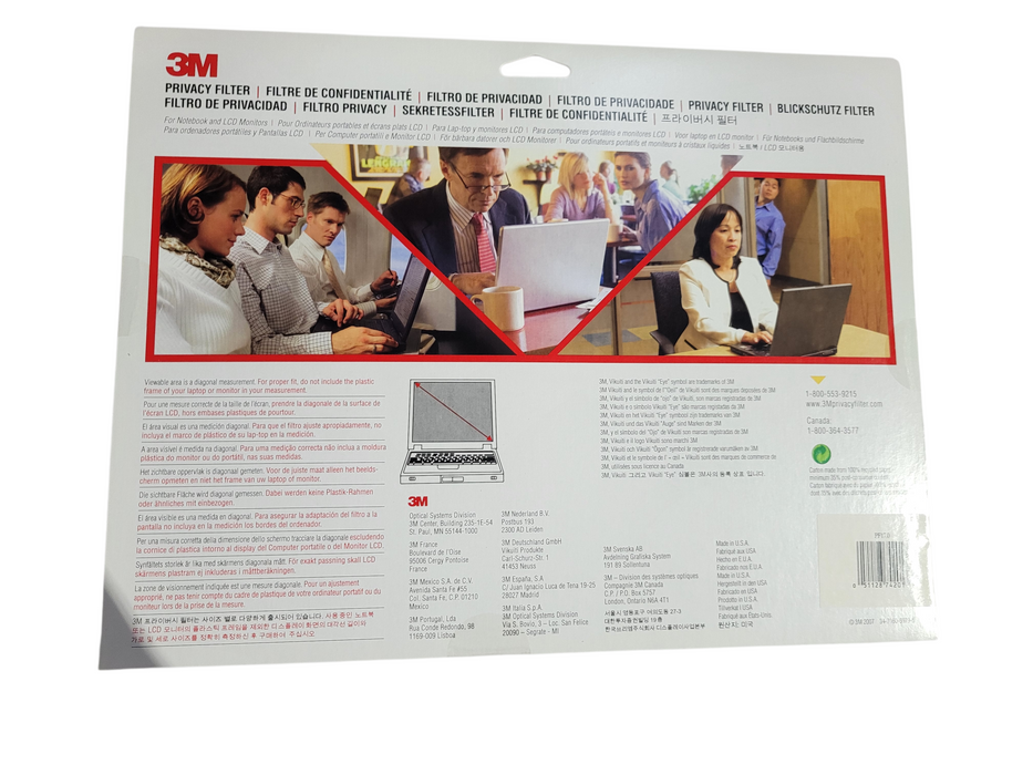 3M PF17.0 Privacy Filter For Notebook and LCD Monitors Standard 17" 16.64 IN x13