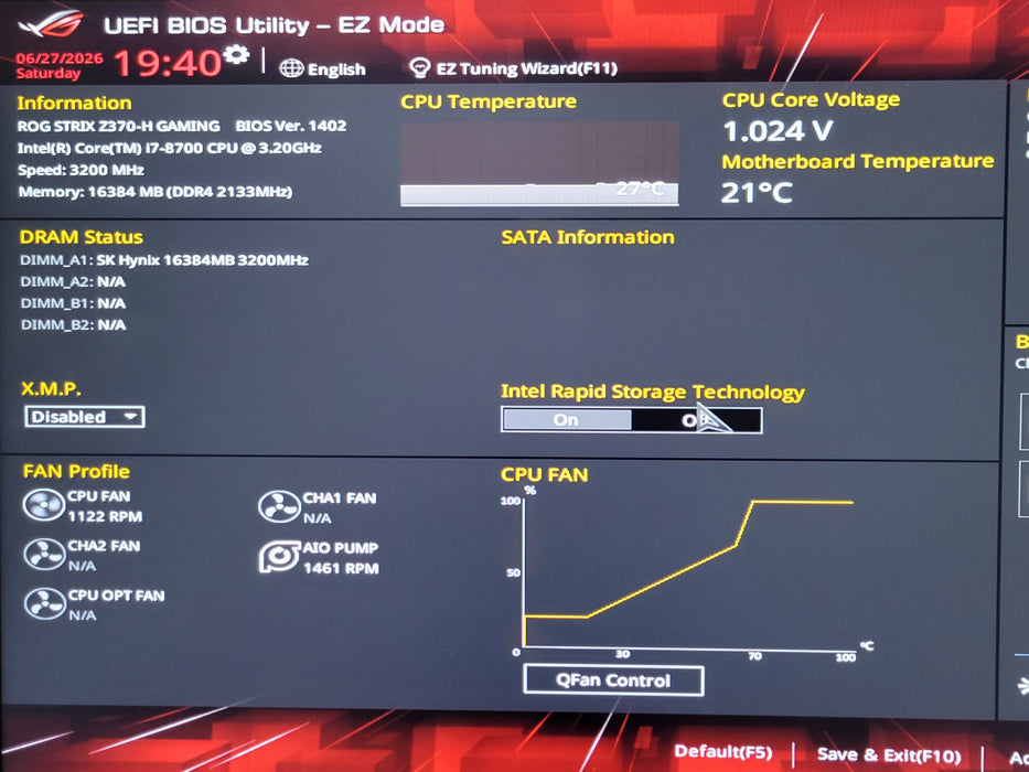 Custom Asus STRIX Z370-H Core I7-8700 16GB DDR4 GTX 1070Ti 256GB NVMe 750W PSU