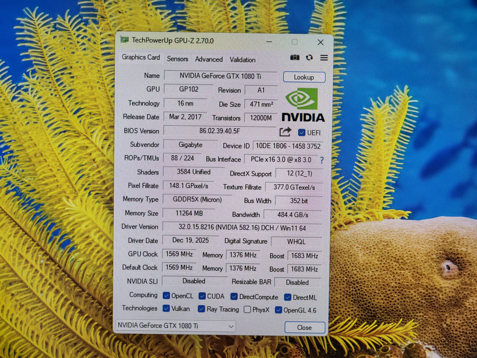 GIGABYTE AORUS GeForce GTX 1080 11GB Graphics Card (GV-N108TAORUS-11GD)