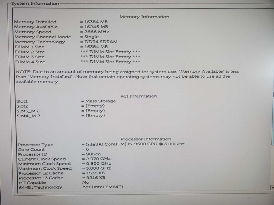 Dell OptiPlex 7070 SFF Intel i5-9500 CPU 3.0GHz 16GB RAM 2TB SSD