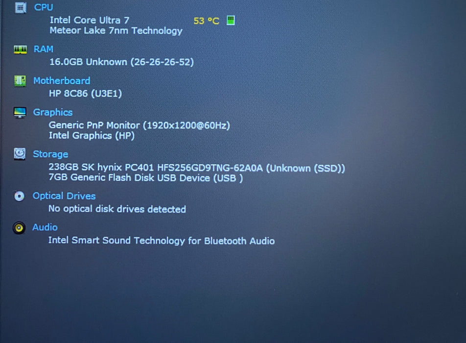HP EliteBook 640 14 G11 Core Ultra 7 165U 16GB RAM 256SSD No Power Adapter READ!
