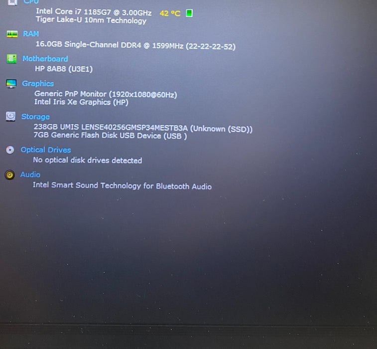 HP EliteBook 840 G8 Intel Core i7-1185G7 3.00GHz 16GB RAM 256GB SSD