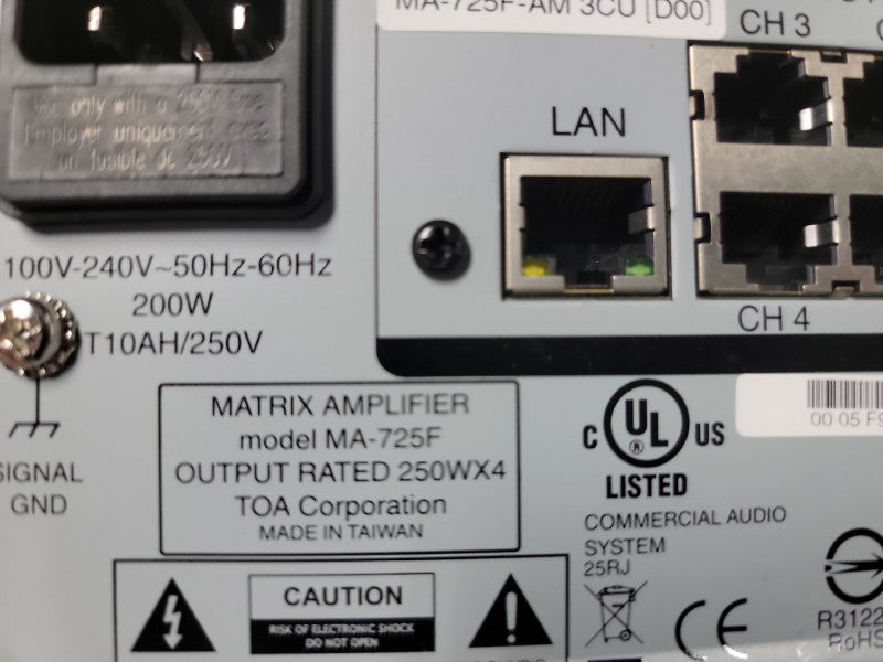 TOA MA-725F Matrix Amplifier 250WX4