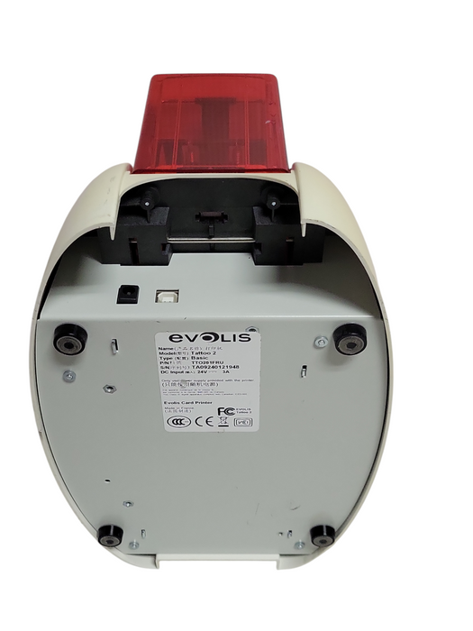 Evolis Tattoo 2 ID Card Printer System, Powers on,  NO POWER SUPPLY