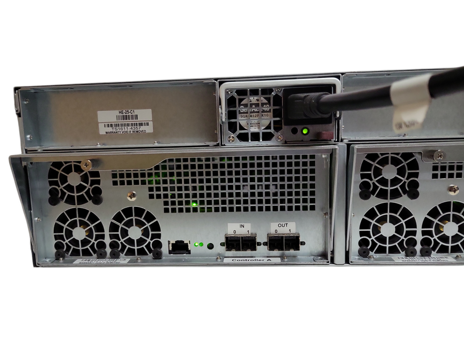 SuperMicro CSE-937 storage array w/ 2x PSU, 2x AOM-SAS3-937EL-JB controllers