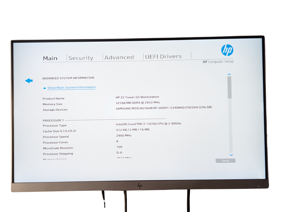 HP Z2 G5 Tower Workstation PC Intel Core i7-10700 32GB RAM 256GB NVMe SSD