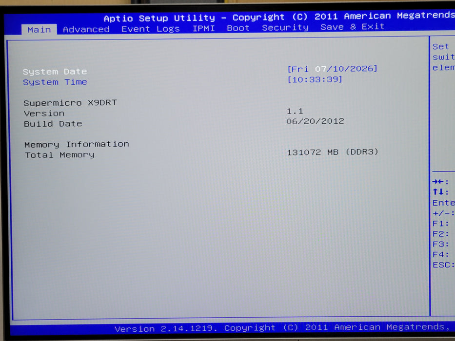 SuperMicro 217-16 X9DRT 4-Node Server, 8x Xeon E5-2620 2.0GHz, 384GB DDR3, 2xPSU