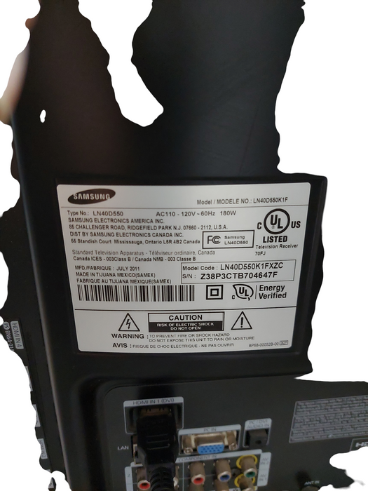Samsung TV 40" Model: LN40D550K1F  with remote July-2011