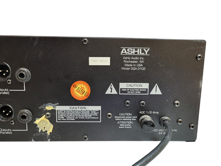 Ashly GQX-3102 2-Channel 31-Band Graphic Equalizer