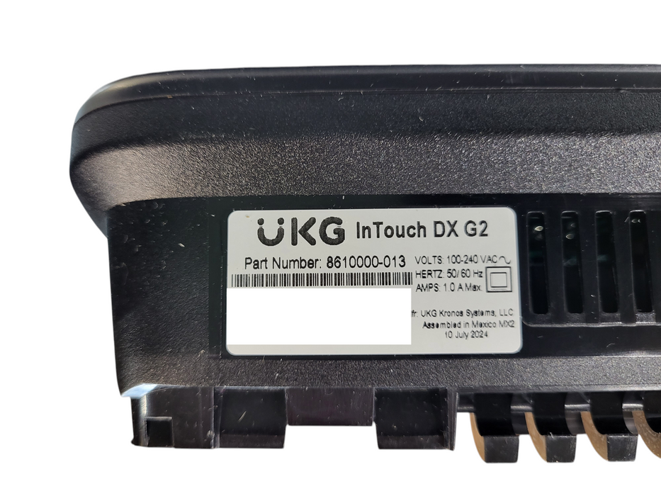 UKG Kronos InTouch DX G2 Time Clock Terminal 8610000-013 No back panel