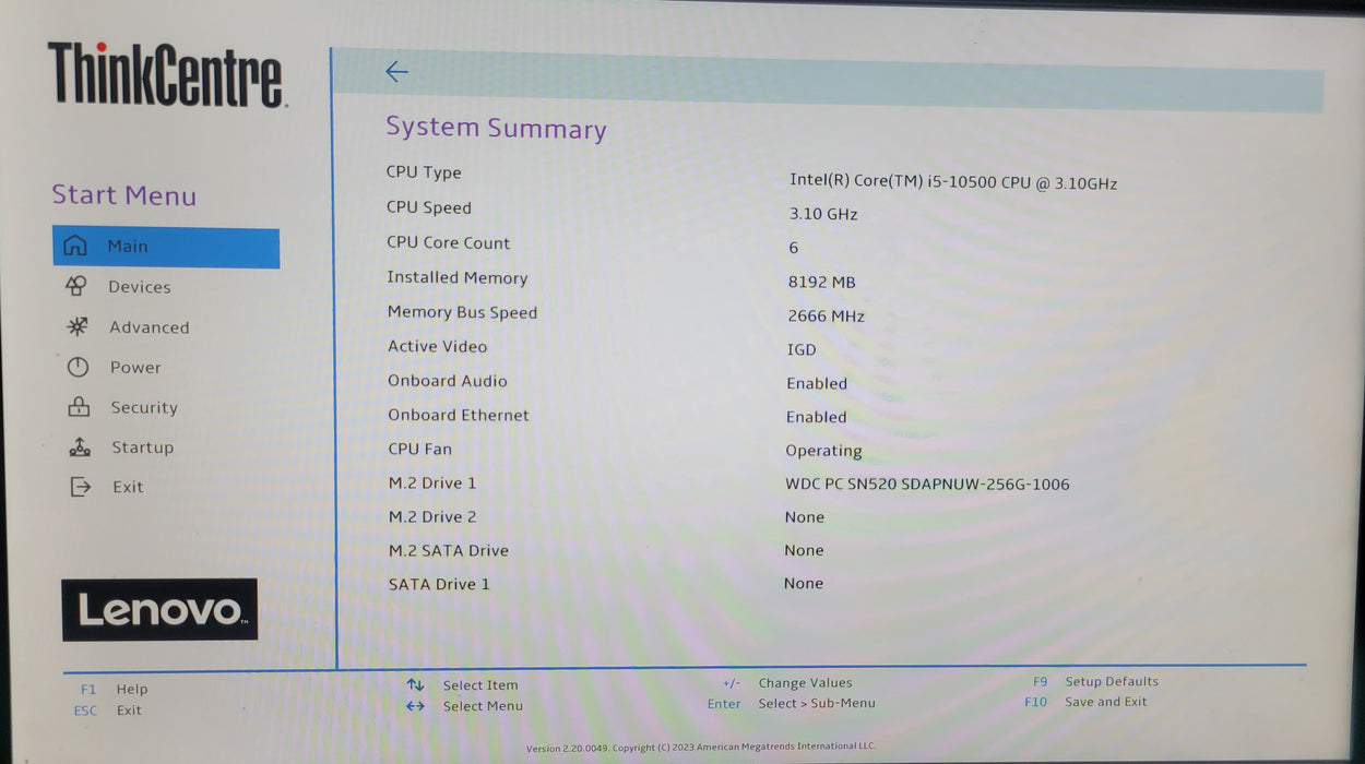 Lenovo ThinkCentre M90q | i5-10500 @3.10GHz 8GB DDR4 256GB NVMe